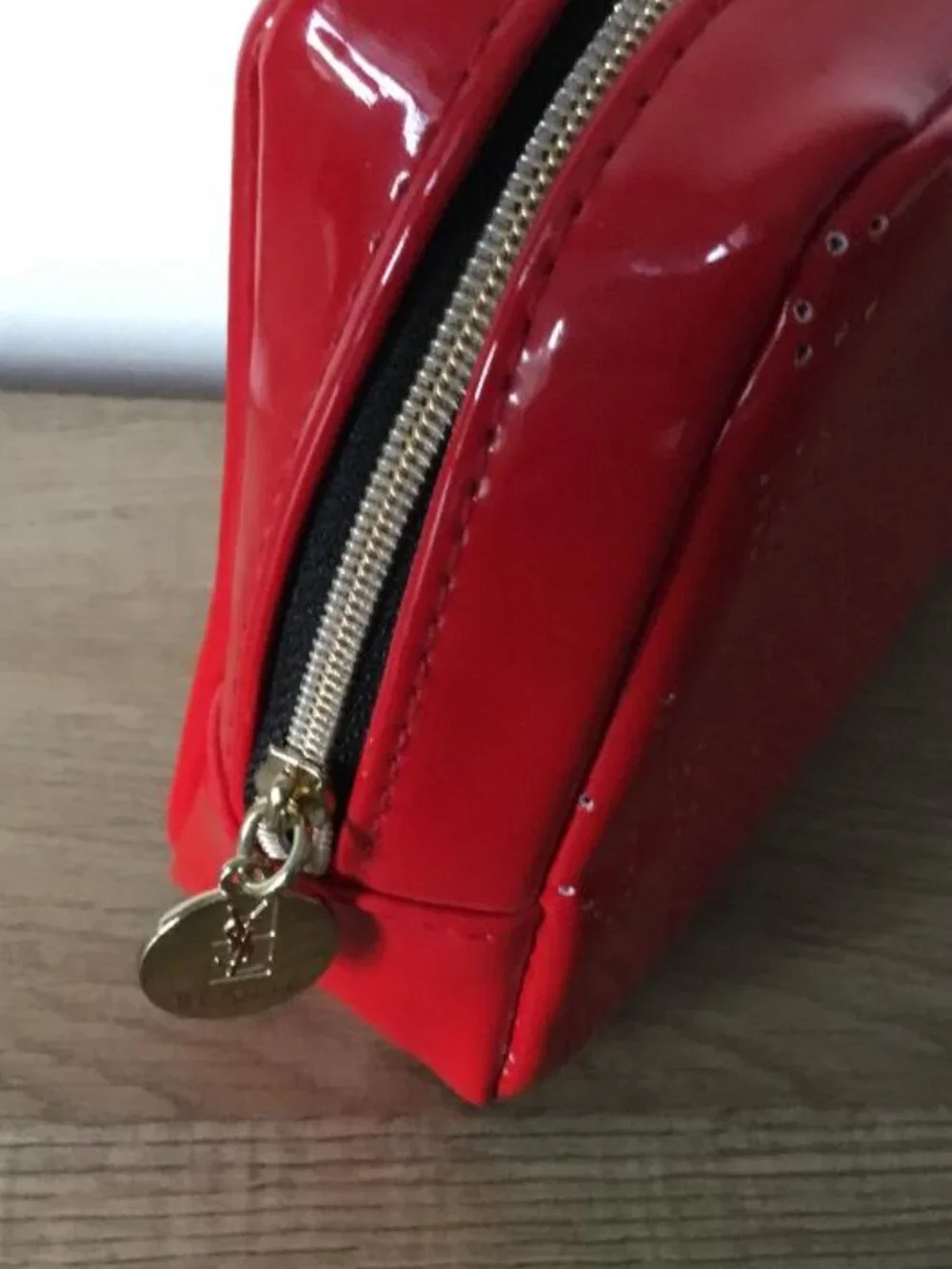 Yves Saint Laurent Beaute' Red Patent Leather Cosmetic Pouch
